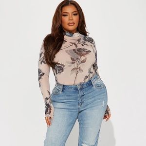 NEW Fashion Nova Plus Size Endless Love Mesh Bodysuit